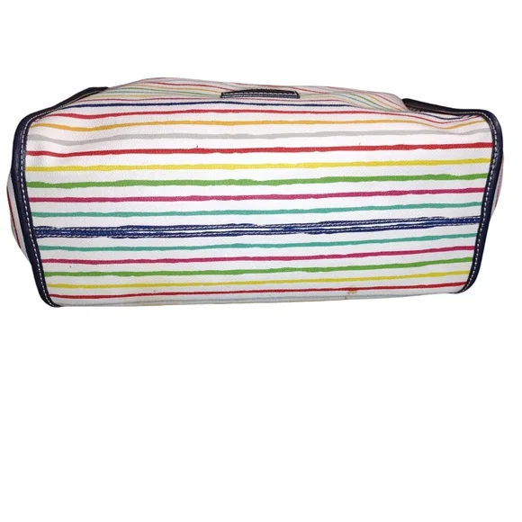 DOONEY AND BOURKE Multi WaterColor Stripes Small Tote  with Style # BMSTR2921 - Picture 5 of 7